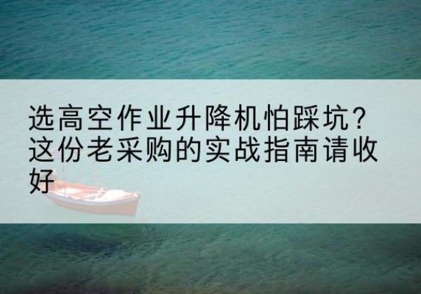 德化高空作业升降机厂家推荐-选高空作业升降机怕踩坑？这份老采购的实战指南请收好